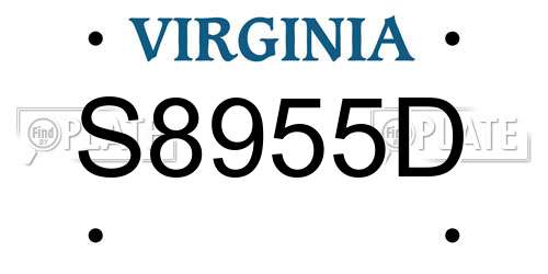 S8955D Virginia License Plate