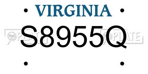 S8955Q Virginia License Plate