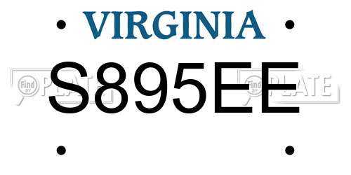 S895EE Virginia License Plate