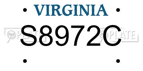 S8972C Virginia License Plate