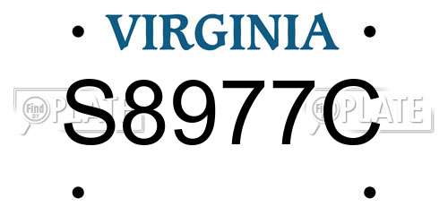 S8977C Virginia License Plate