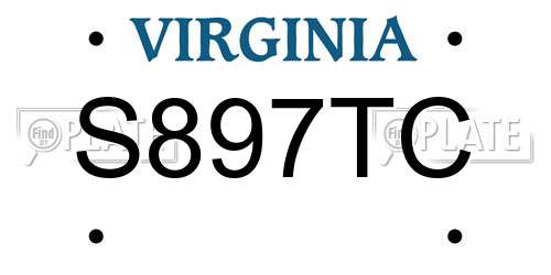 S897TC Virginia License Plate