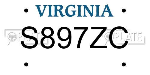 S897ZC Virginia License Plate