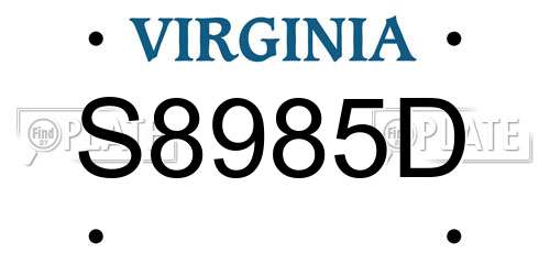 S8985D Virginia License Plate