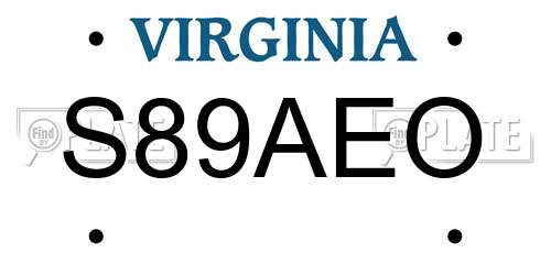 S89AEO Virginia License Plate