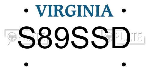 S89SSD Virginia License Plate