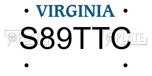 S89TTC Virginia License Plate