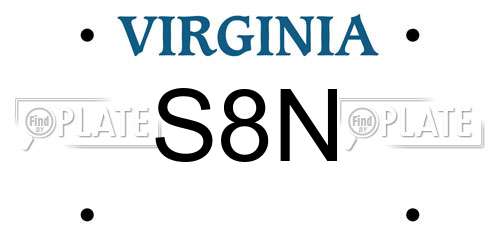 S8N Virginia License Plate