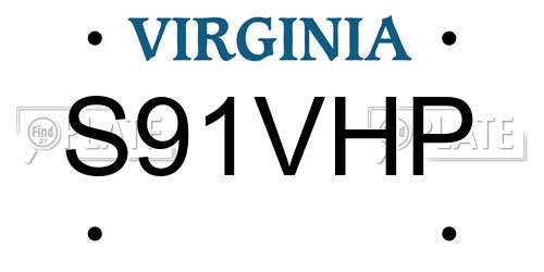 S91VHP Virginia License Plate