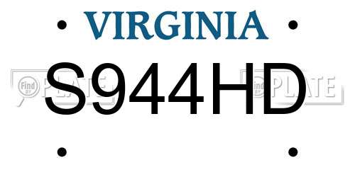 S944HD Virginia License Plate