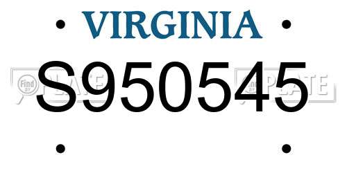 S950545 Virginia License Plate