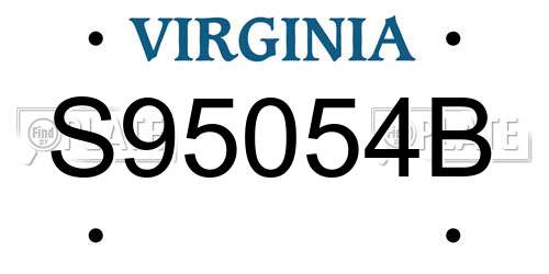 S95054B Virginia License Plate