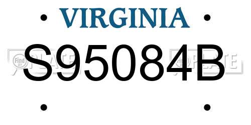 S95084B Virginia License Plate