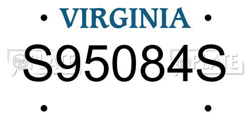 S95084S Virginia License Plate