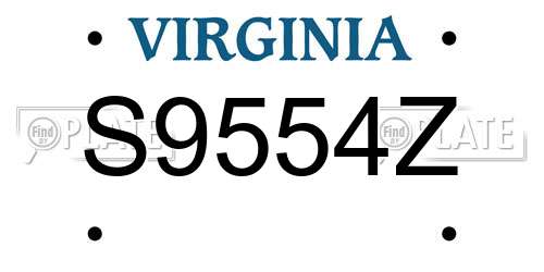 S9554Z Virginia License Plate