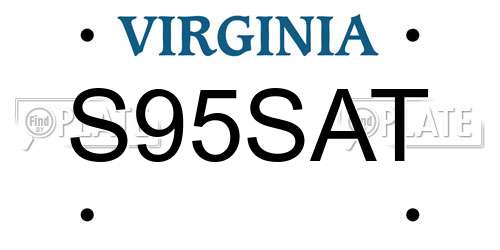 S95SAT Virginia License Plate
