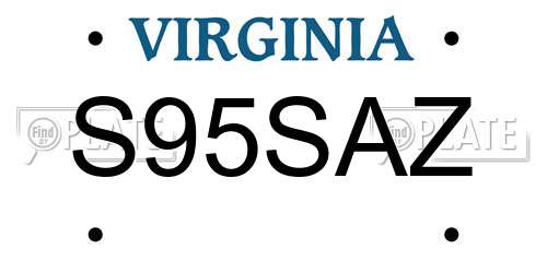 S95SAZ Virginia License Plate