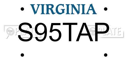 S95TAP Virginia License Plate