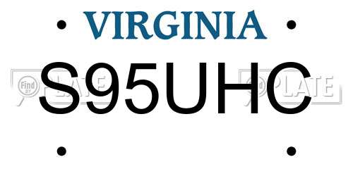 S95UHC Virginia License Plate
