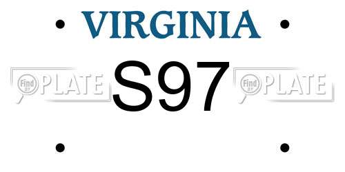 S97 Virginia License Plate