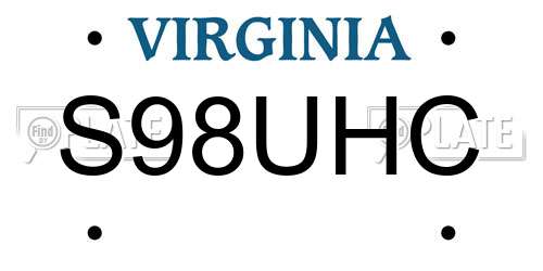 S98UHC Virginia License Plate