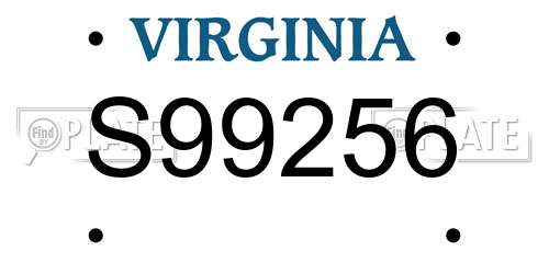 S99256 Virginia License Plate