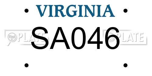 SA046 Virginia License Plate
