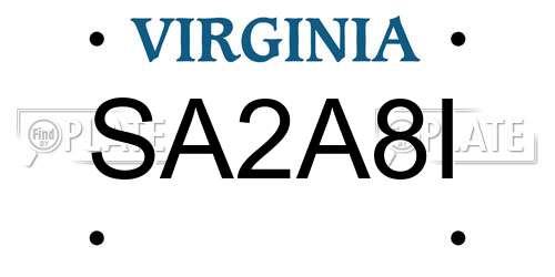SA2A8I Virginia License Plate