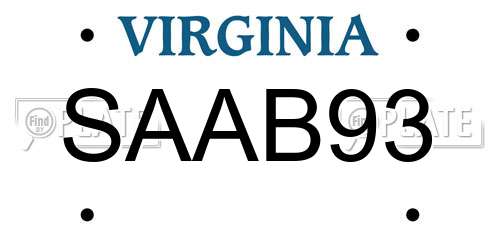 SAAB93 Virginia License Plate