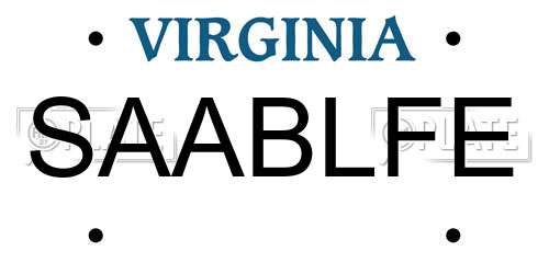 SAABLFE Virginia License Plate
