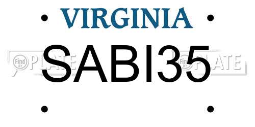 SABI35 Virginia License Plate