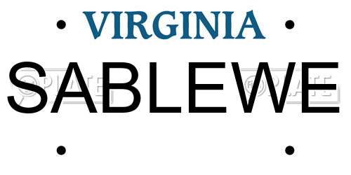 SABLEWE Virginia License Plate