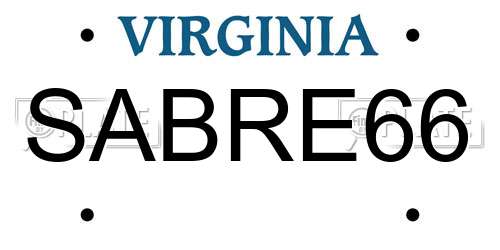 SABRE66 Virginia License Plate