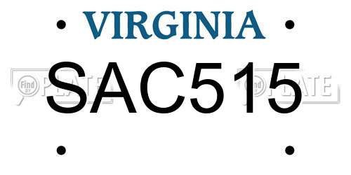 SAC515 Virginia License Plate