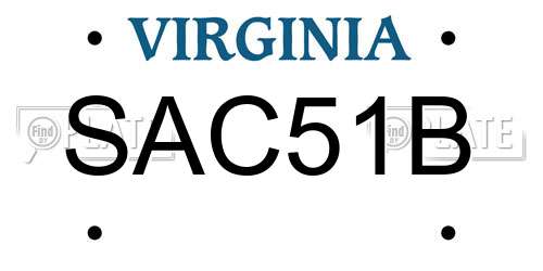 SAC51B Virginia License Plate