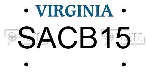 SACB15 Virginia License Plate