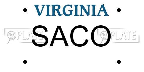 SACO Virginia License Plate