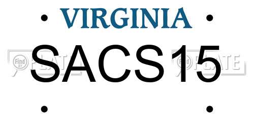 SACS15 Virginia License Plate