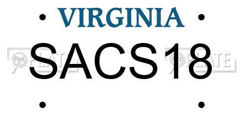SACS18 Virginia License Plate