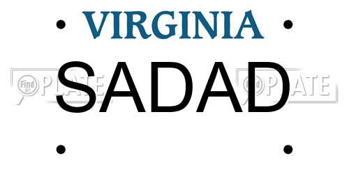 SADAD Virginia License Plate