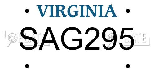 SAG295 Virginia License Plate