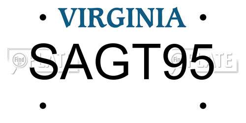 SAGT95 Virginia License Plate