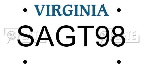 SAGT98 Virginia License Plate