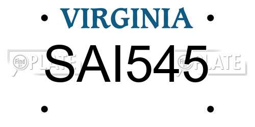 SAI545 Virginia License Plate