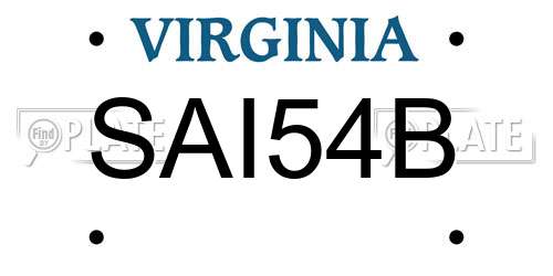 SAI54B Virginia License Plate