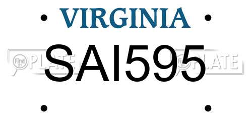 SAI595 Virginia License Plate