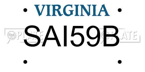 SAI59B Virginia License Plate