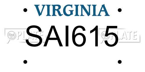 SAI615 Virginia License Plate