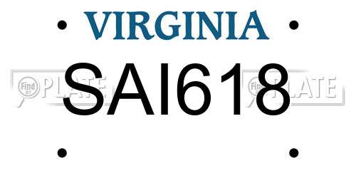SAI618 Virginia License Plate