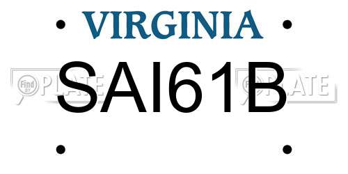SAI61B Virginia License Plate
